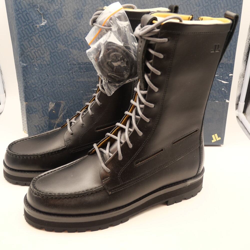 Sperry X John Legend Men's 10  Black Tall Boots  Moc Toe Lace Up Leather NEW - Picture 2 of 11